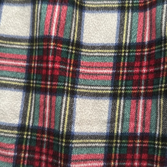 Macy’s plaid PJ set. Color- red/green/white plaid. Top size- XL. Bottom size- L - Picture 5 of 6